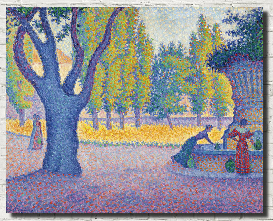 Paul Signac Fine Art Print, Place des Lices, Saint-Tropez, Fontaine des Lices