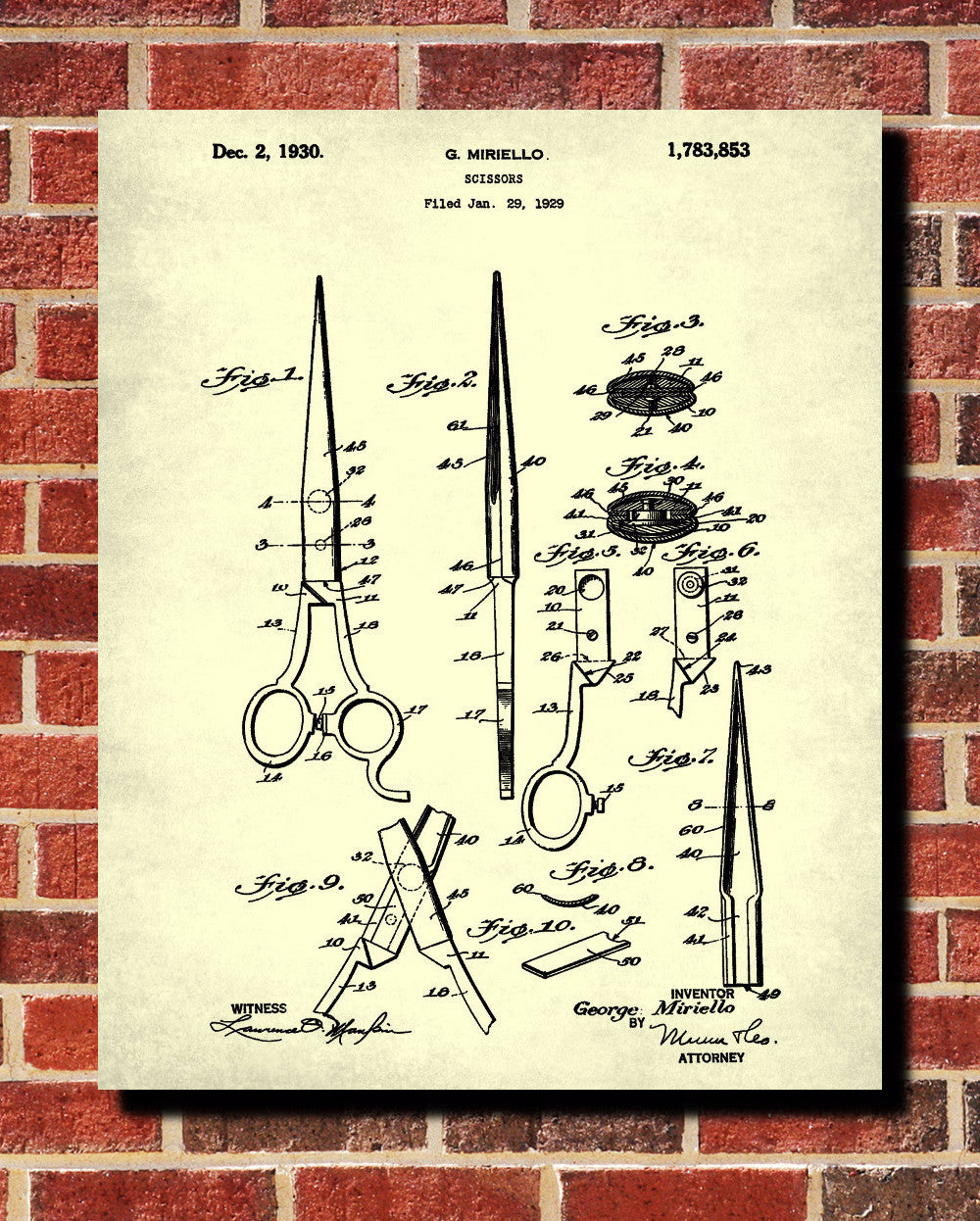 Salon Scissors Patent Print Poster Hairdressing Blueprint - OnTrendAndFab