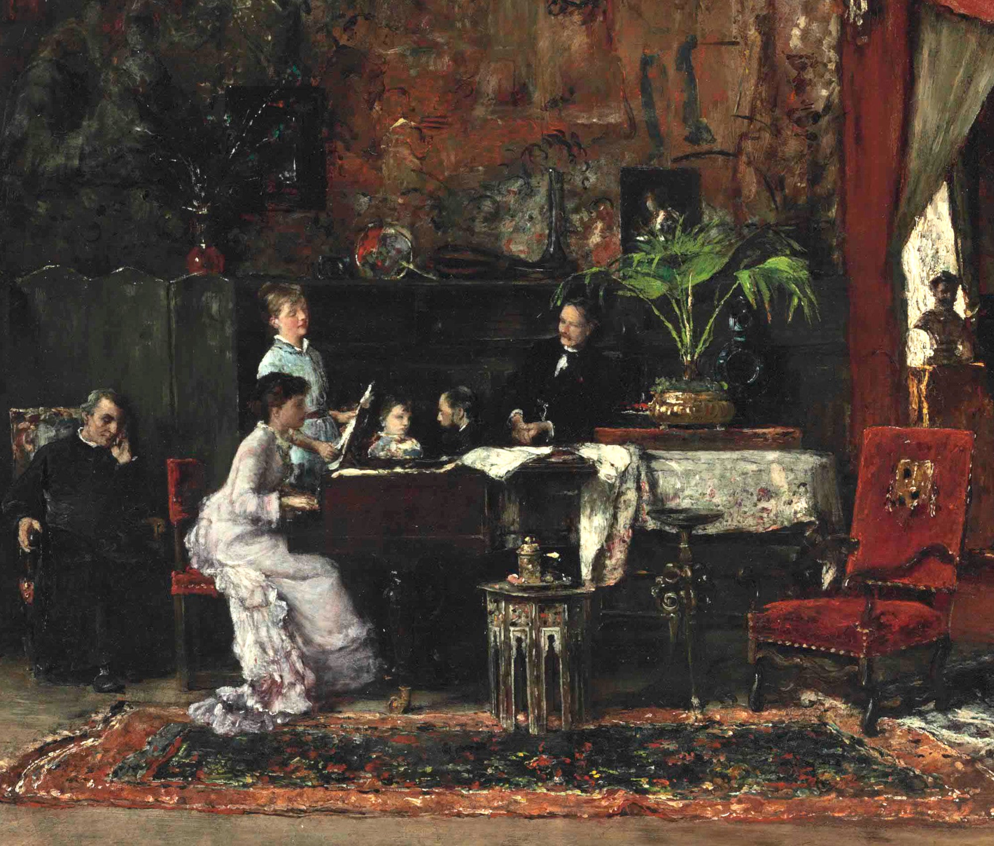 Mihály Munkácsy Fine Art Print, Salon Interior