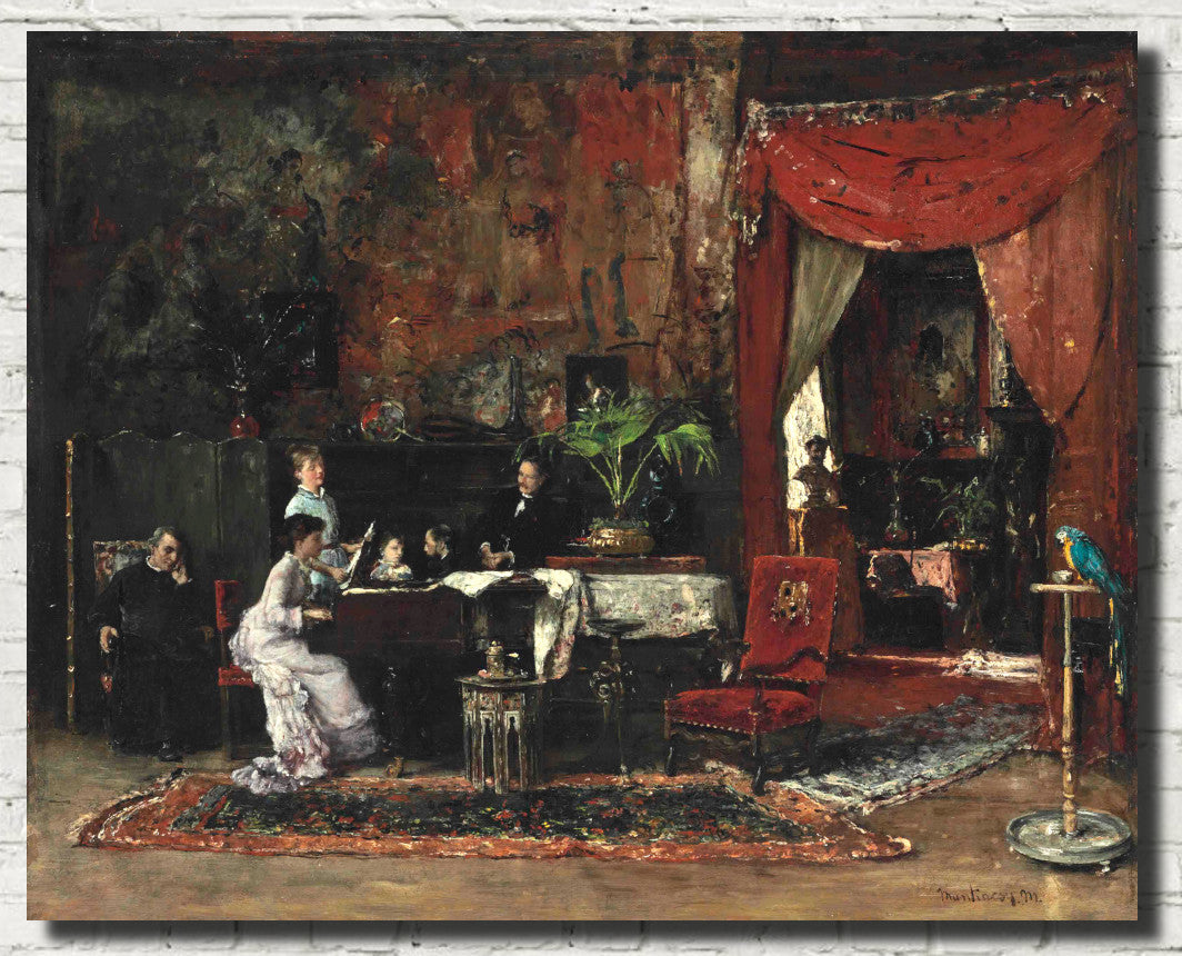 Mihály Munkácsy Fine Art Print, Salon Interior