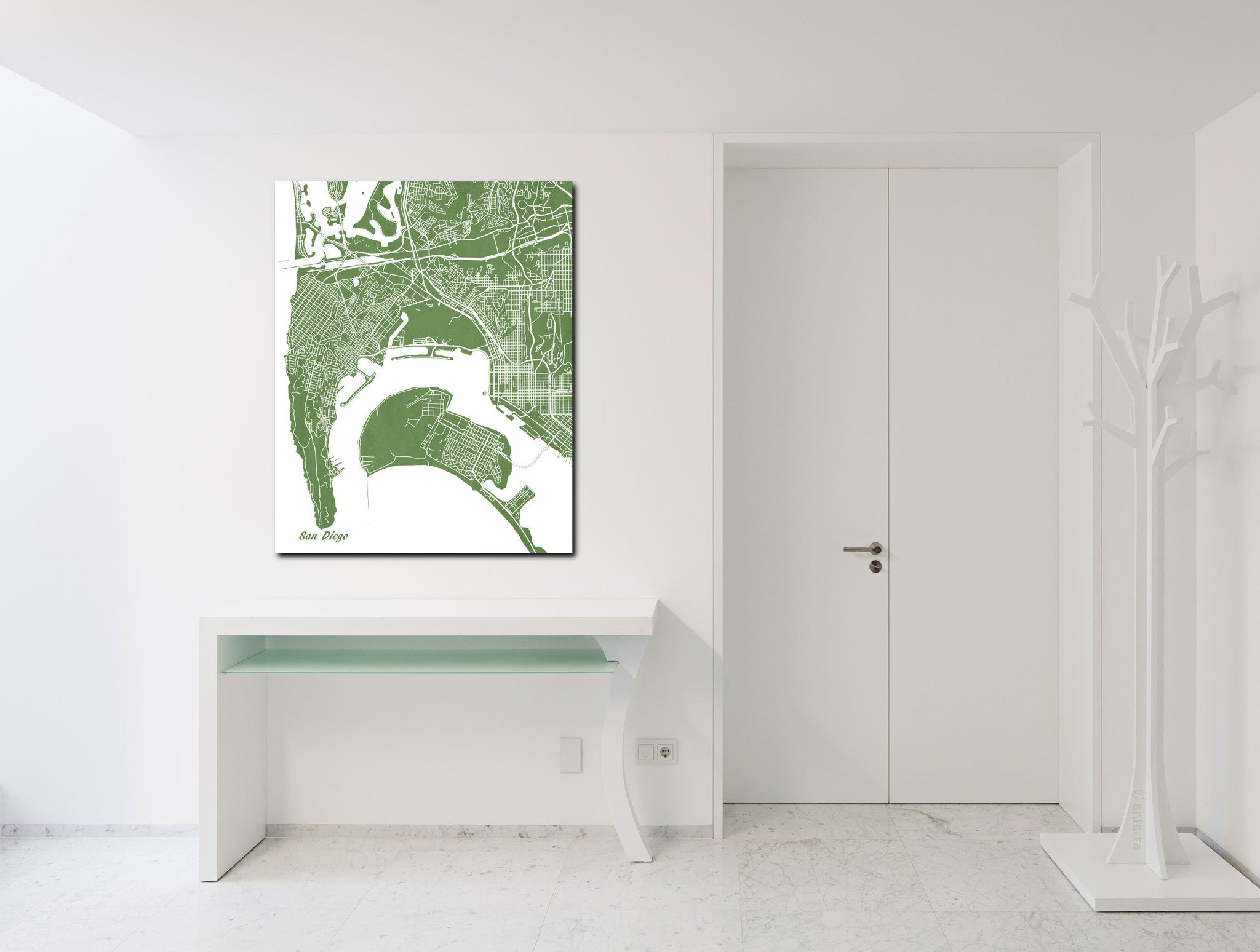 San Diego City Street Map Print Modern Art Poster