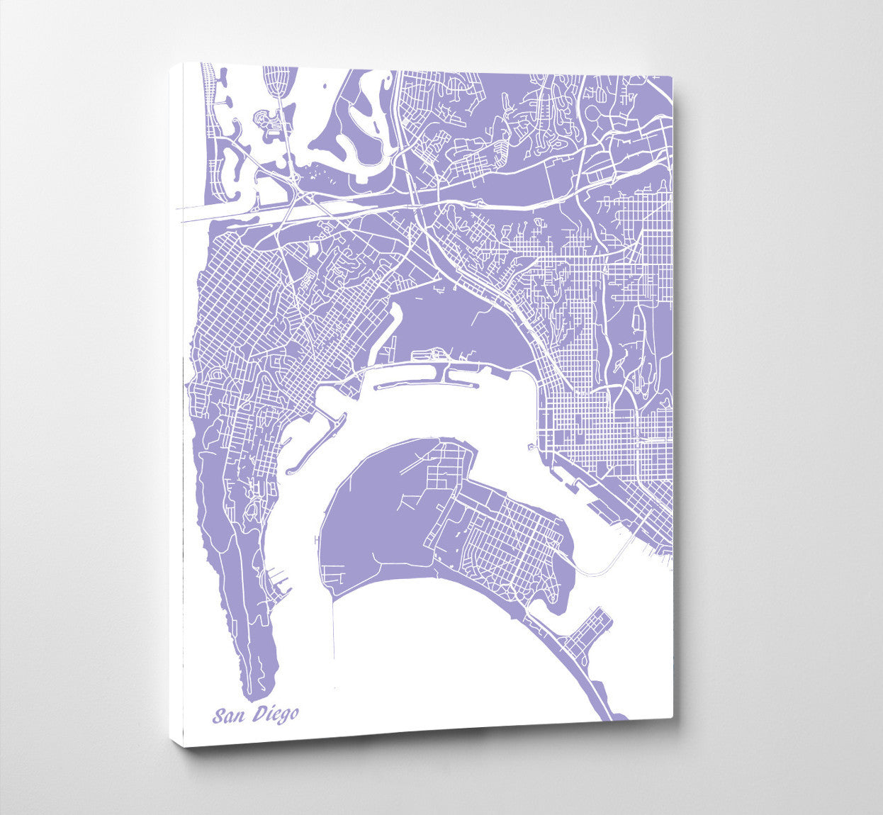 San Diego City Street Map Print Modern Art Poster