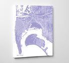 San Diego City Street Map Print Modern Art Poster