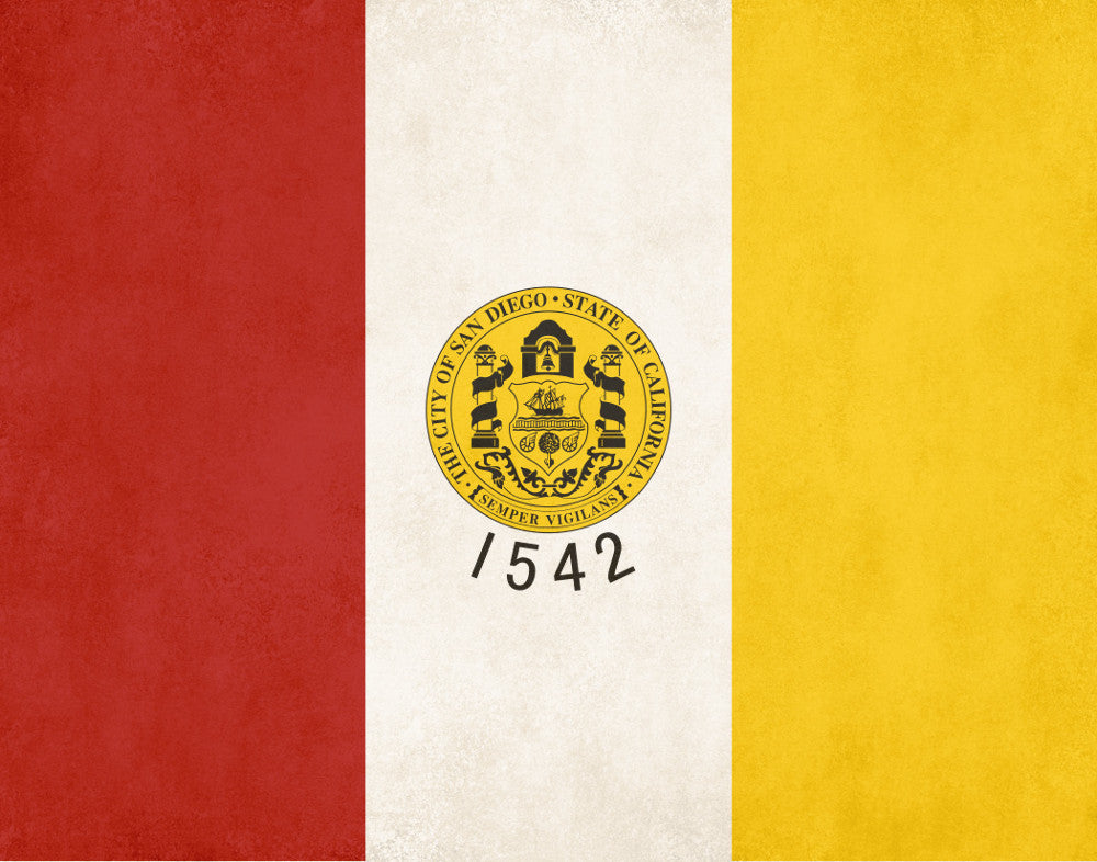 San Diego California City Flag Print