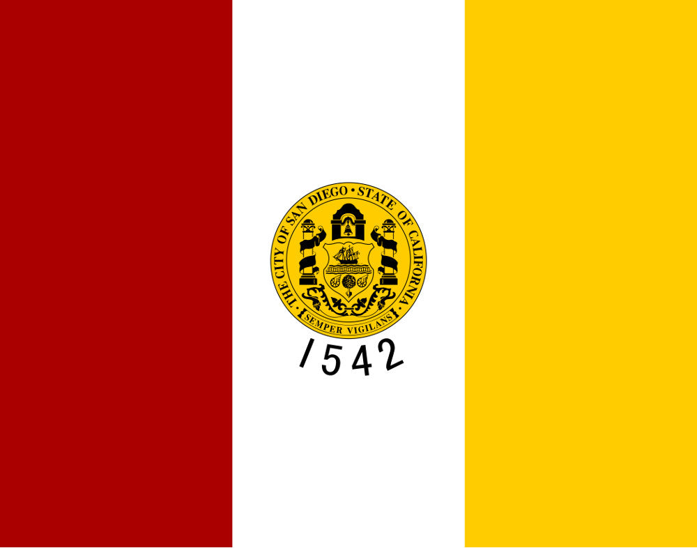 San Diego California City Flag Print