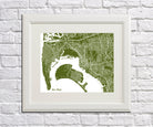 San Diego City Street Map Print Modern Art Poster