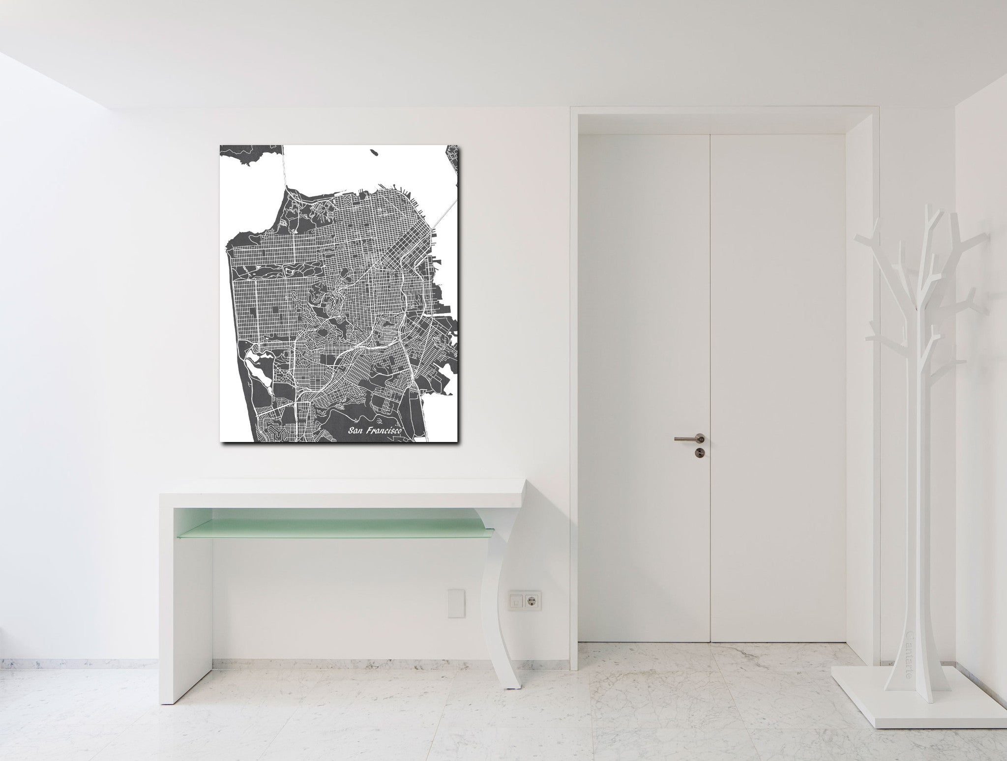 San Francisco City Street Map Print Modern Art Poster