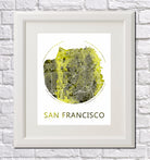 San Francisco, California City Street Map Custom Wall Map Poster