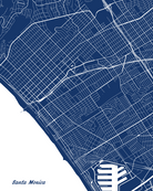 Santa Monica City Street Map Print Feature Wall Art Poster