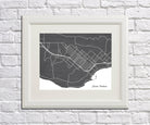Santa Barbara City Street Map Print Modern Art Poster