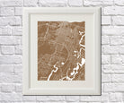 Savannah City Street Map Print Feature Wall Art Poster