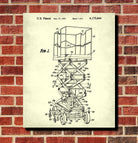Scissor Lift Patent Print Construction Blueprint Building Poster