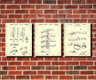 Shellfish Utensils Patent Prints Set 3 Bar Art Cafe Kitchen Posters