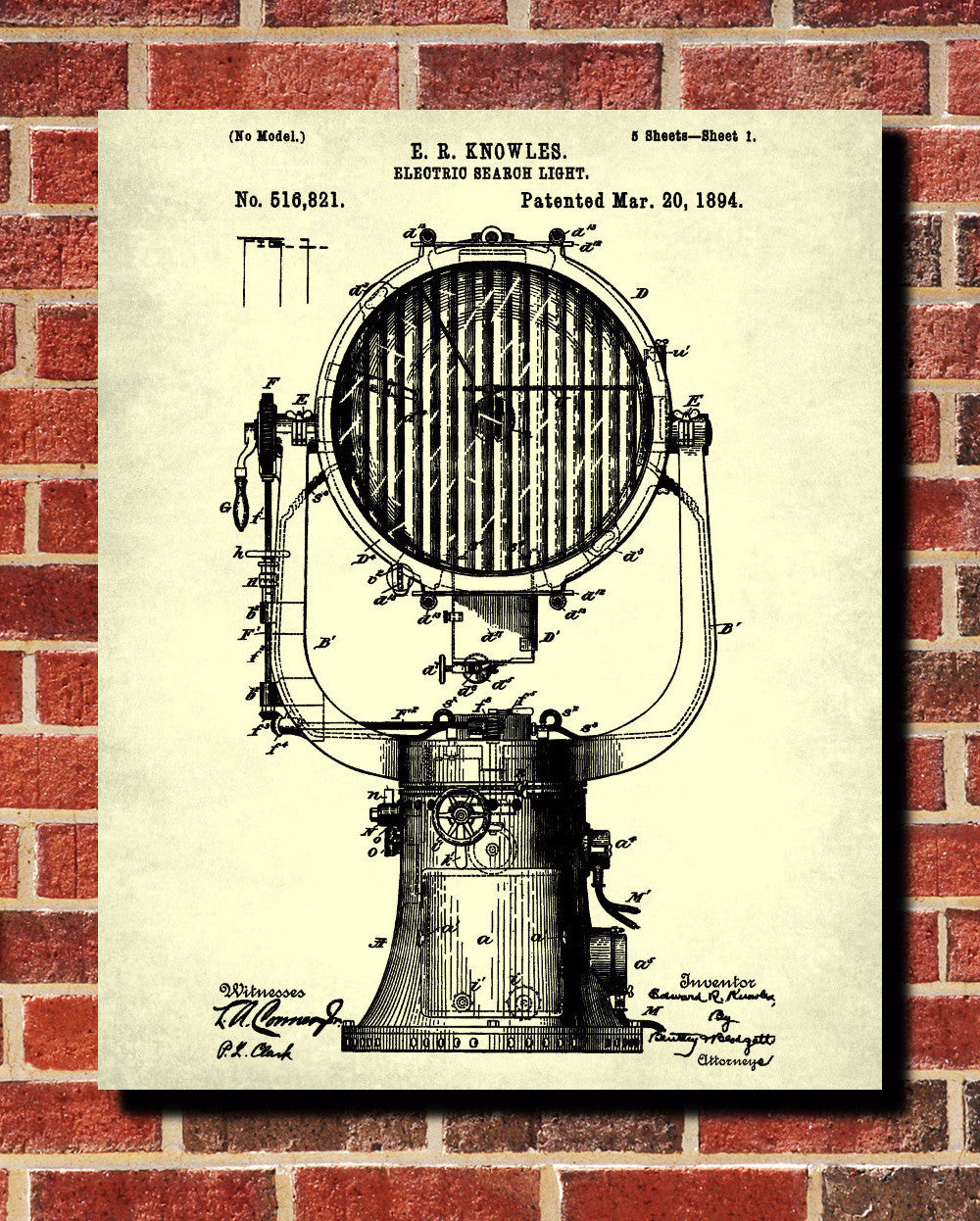 Search Light Patent Print Sailing Art Nautical Print - OnTrendAndFab