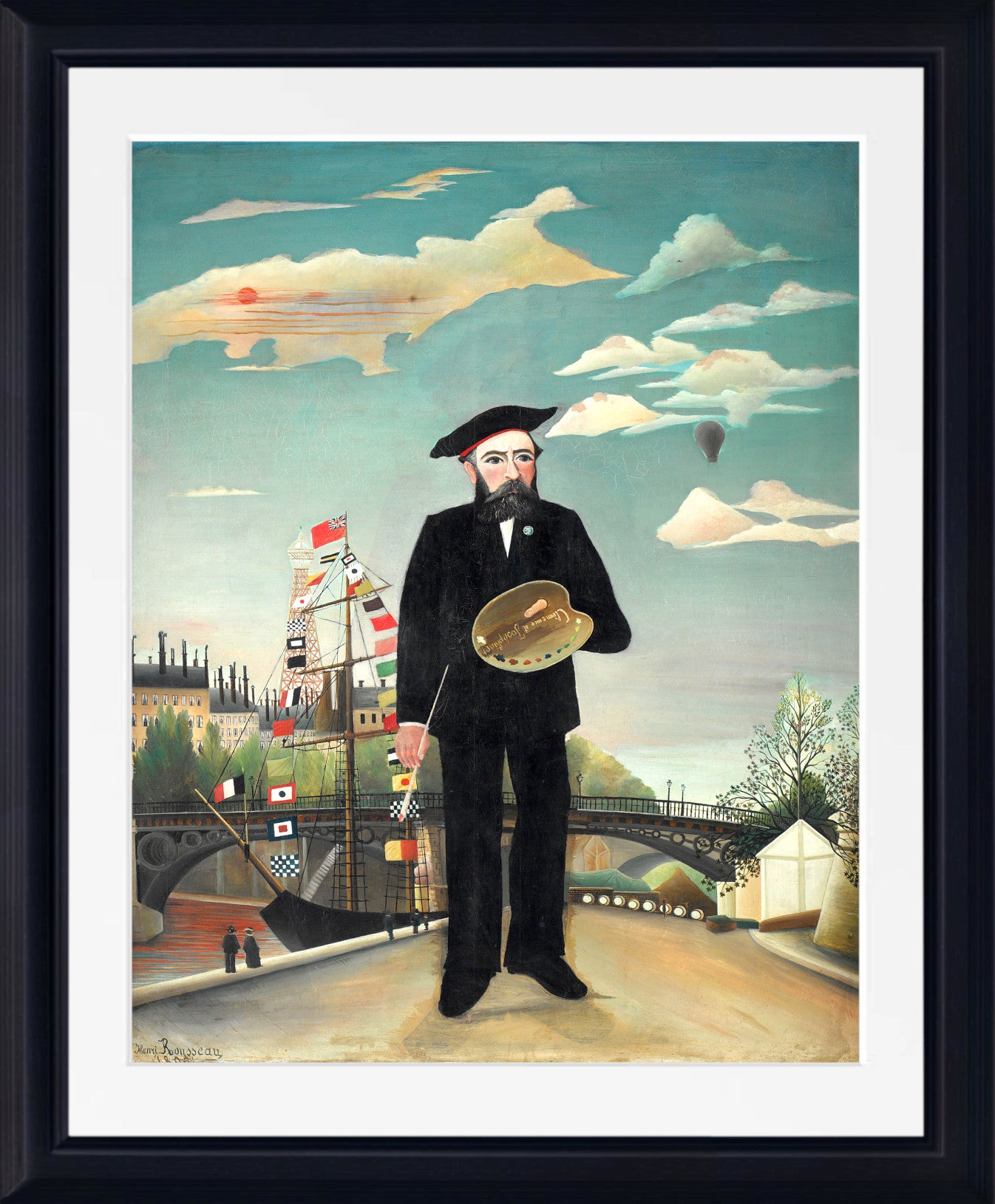 Henri Rousseau Self Portrait, Framed Art Print