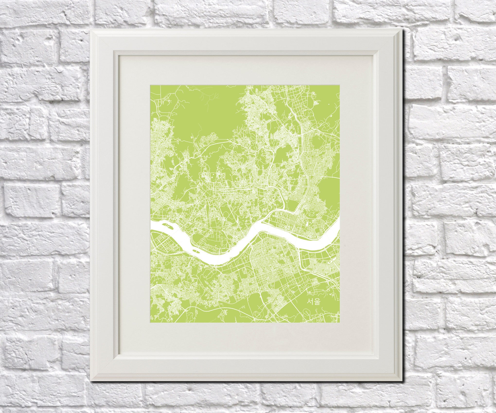 Seoul, South Korea Street Map Print Feature Wall Art Poster