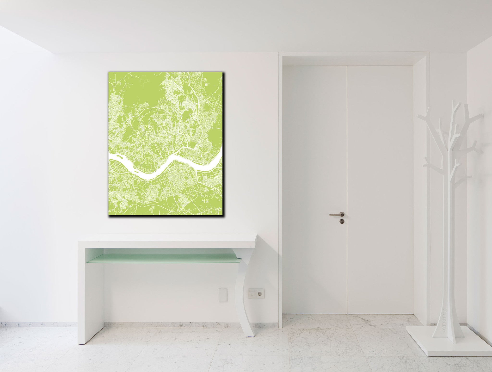 Seoul, South Korea Street Map Print Feature Wall Art Poster
