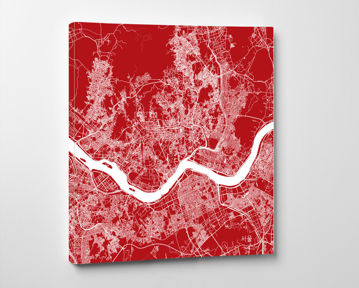Seoul, Korea Street Map Print Custom Wall Map