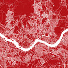 Seoul, Korea Street Map Print Custom Wall Map