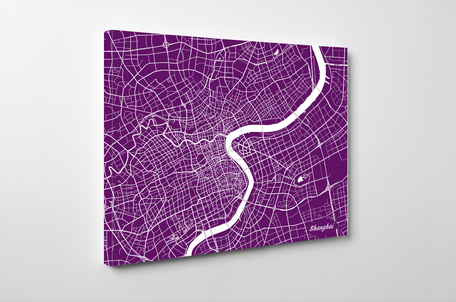 Shanghai City Street Map Print Feature Wall Art Poster