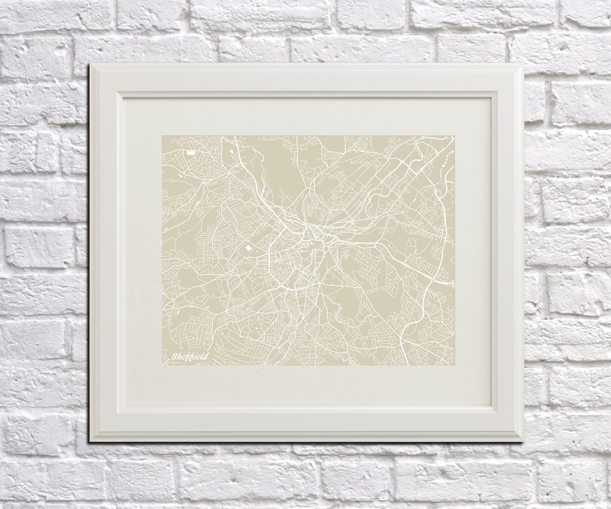 Sheffield City Street Map Print Modern Art Poster Home Decor - OnTrendAndFab