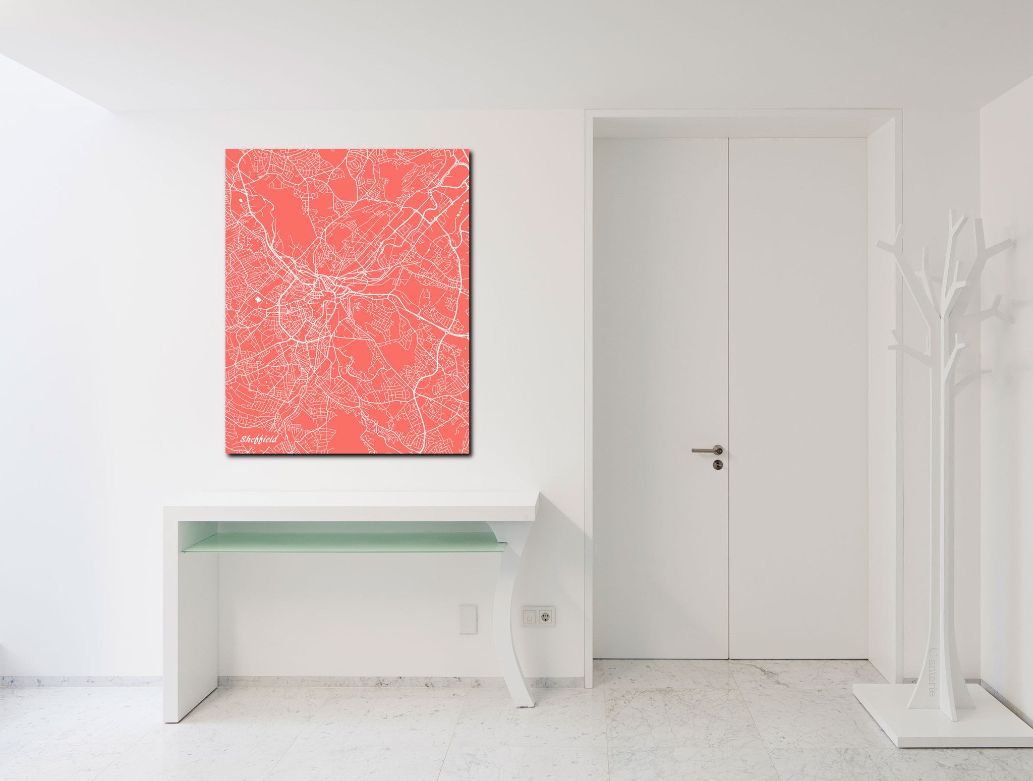 Sheffield City Street Map Print Modern Art Poster Home Decor - OnTrendAndFab