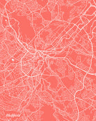 Sheffield City Street Map Print Modern Art Poster Home Decor - OnTrendAndFab
