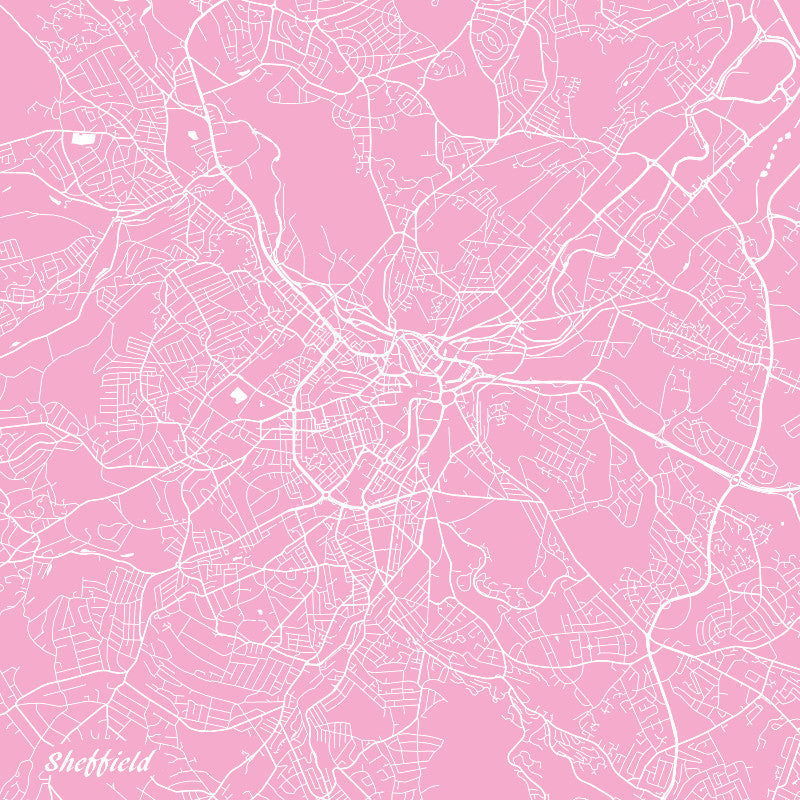Sheffield City Street Map Print Modern Art Poster Home Decor - OnTrendAndFab