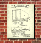 Shipping Container Patent Print Trucking Blueprint Poster