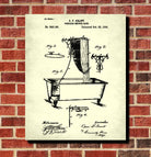 Shower Bath Patent Print Bathroom Blueprint Wall Art