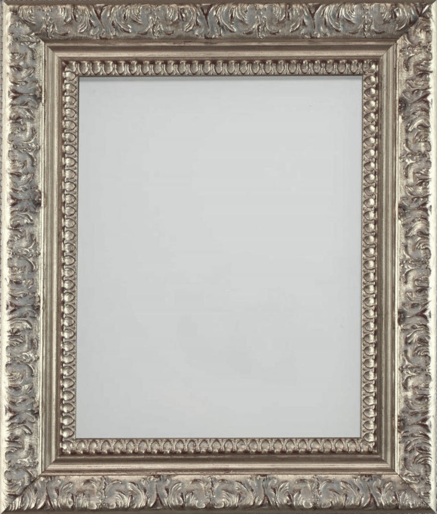 Ornate Silver Painted Wooden Frames - Choice of Sizes - Landscape and Portrait Formats