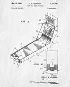 Skee Ball Machine Patent Print Bar Wall Art Man Cave Poster
