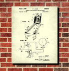 Skee Ball Machine Patent Print Bar Blueprint Man Cave Poster