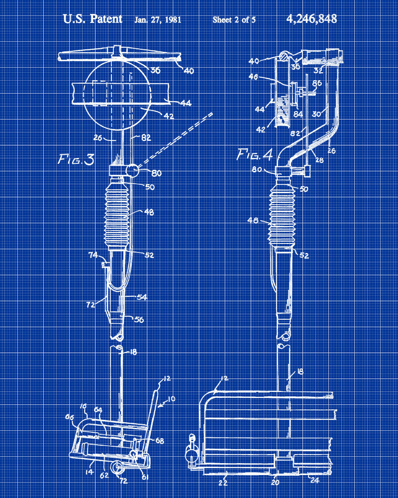 Ski Lift Patent Print Skiing Blueprint Winter Sports Poster