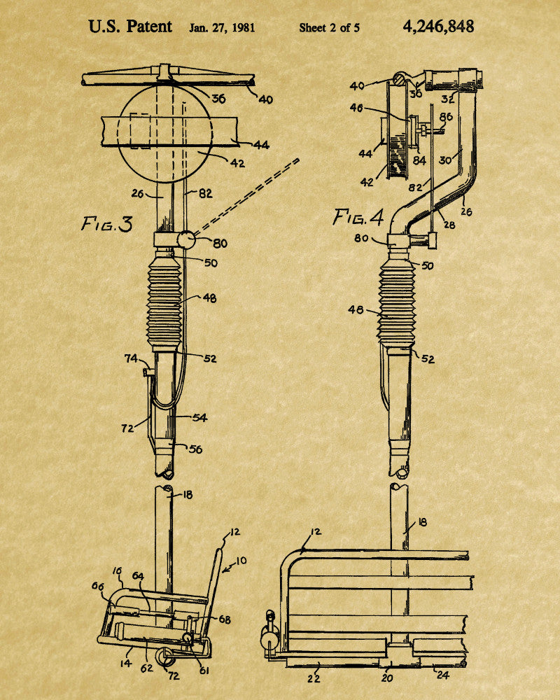 Ski Lift Patent Print Skiing Blueprint Winter Sports Poster
