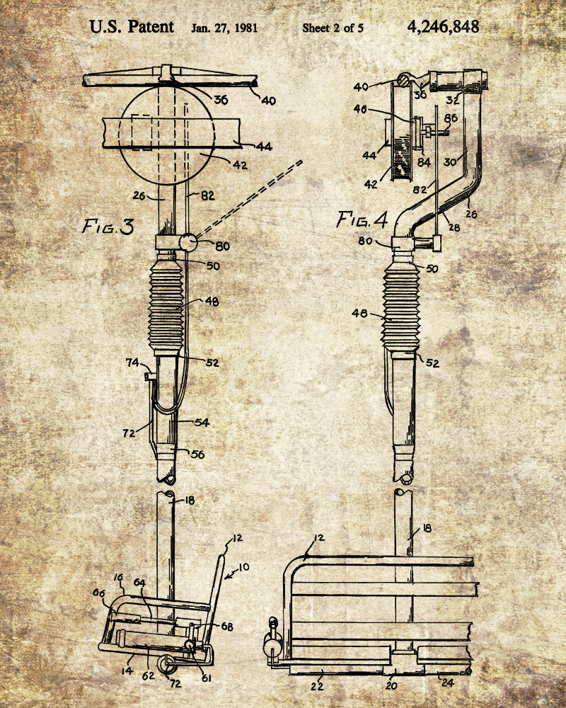 Ski Lift Patent Print Skiing Blueprint Winter Sports Poster