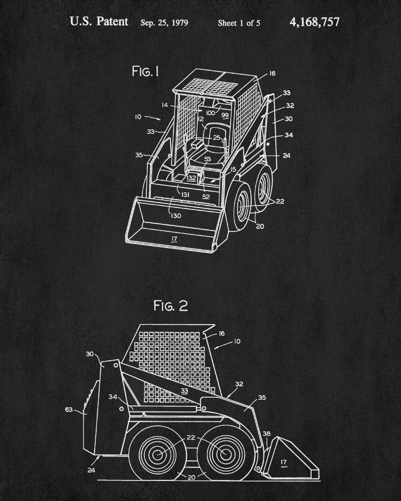 Skid loader Patent Print Building Machinery Equipment