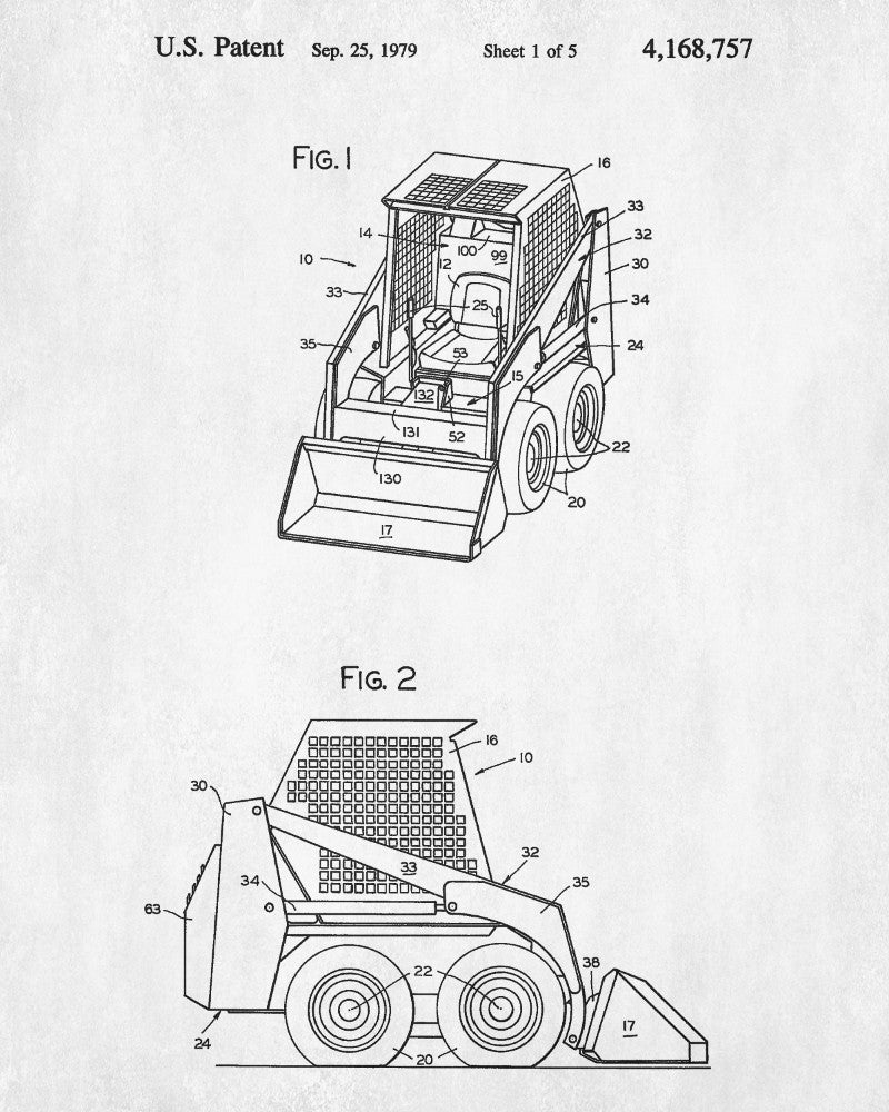 Skid loader Patent Print Building Machinery Equipment