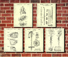 Skiing Patent Prints Set 5 Ski Posters