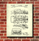 Slot Car Racer Patent Print Bar Blueprint Man Cave Poster