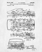 Slot Car Racer Patent Print Bar Blueprint Man Cave Poster