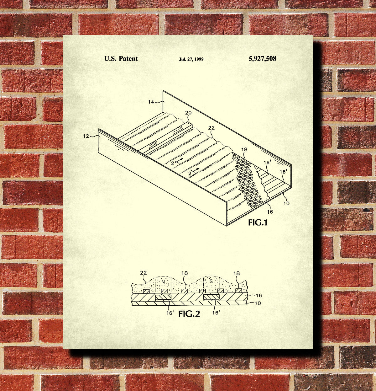Sluice Box Patent Print Gold Rush Mining Poster