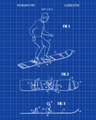 Snowboard Patent Print Snow Boarding Art Winter Sports Poster