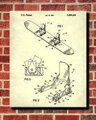 Snowboard Patent Print Snow Boarding Blueprint Winter Sports Poster - OnTrendAndFab