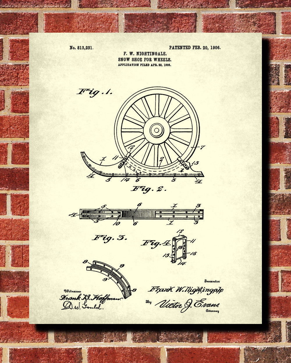 Snow Shoes Patent Print Car Blueprint Winter Sports Poster - OnTrendAndFab