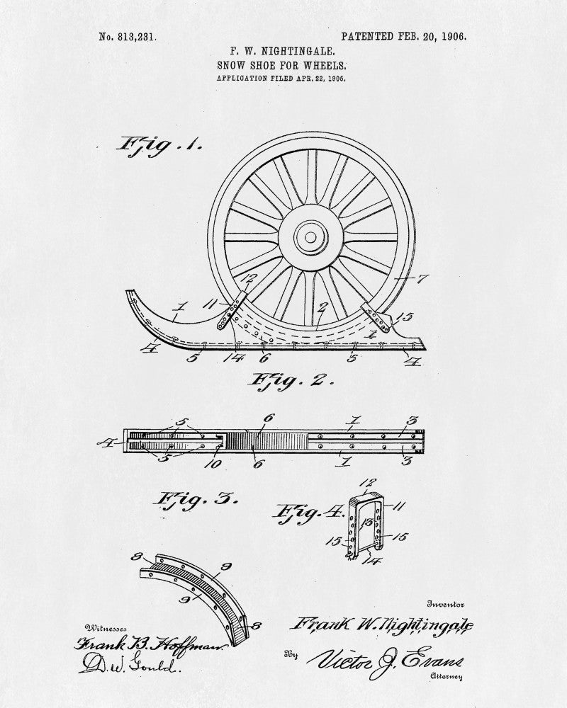 Snow Shoes Patent Print Car Blueprint Winter Sports Poster - OnTrendAndFab