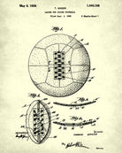 Sports Ball Patent Prints Set 4 Sport Blueprint Posters