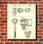 Socket Wrench Patent Print Hand Tools Blueprint Workshop Poster