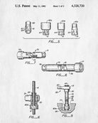 Socket Wrench Patent Print Hand Tool Blueprint Workshop Poster