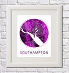 Southampton, England City Street Map Custom Wall Map Poster